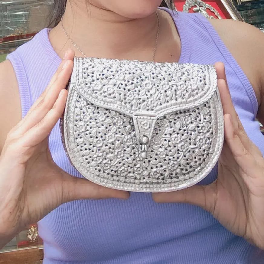 iconic silver clutch